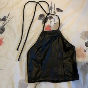 Leather halter top